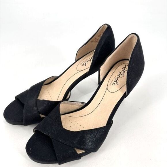 LifeStride Women's Black Peep Toe Mykonos D’orsay Sandal Heels Size 7.5 - Picture 2 of 15